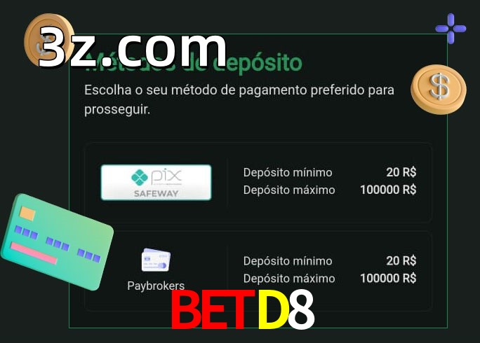 O cassino BETD8bet oferece uma grande variedade de métodos de pagamento